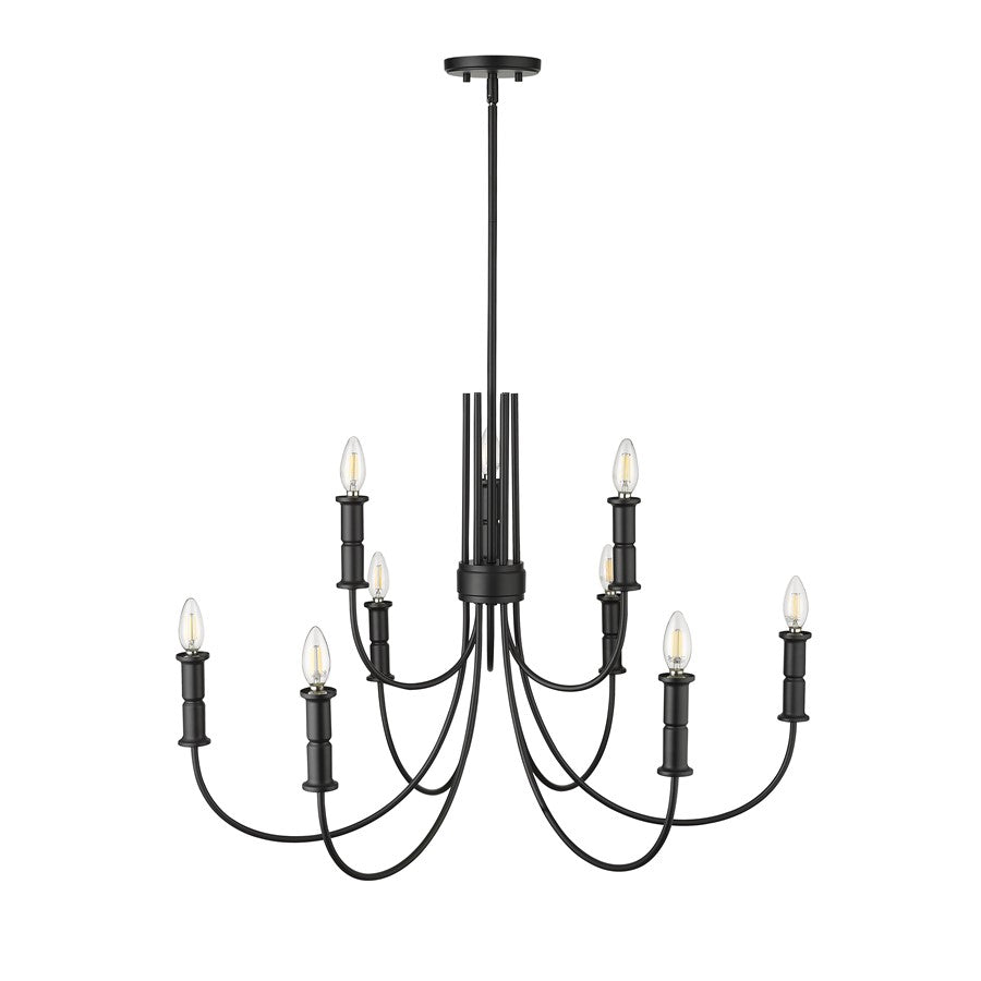 Millennium Lighting Potiss 9Lt Chandelier, Black