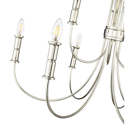 Millennium Lighting Potiss 9Lt Chandelier, Polished Nickel