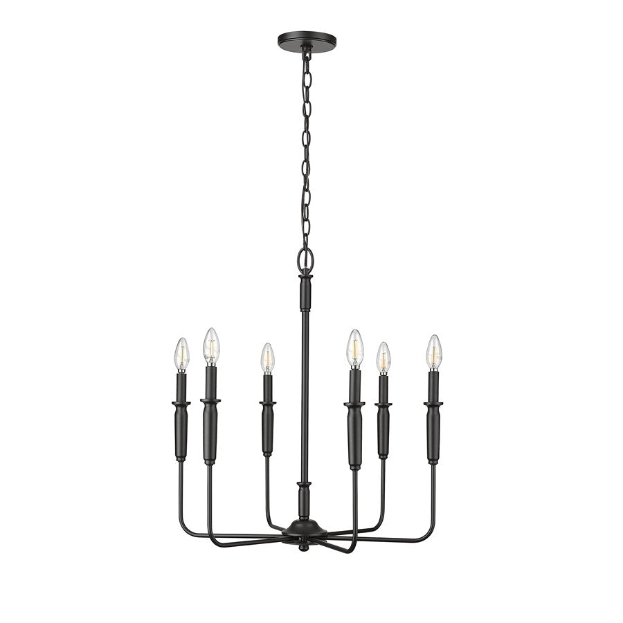 Millennium Lighting Savanne 6Lt 26" Chandelier, Black