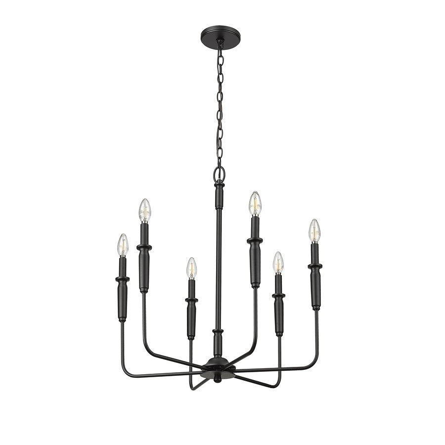 Millennium Lighting Savanne 6Lt 26" Chandelier, Black