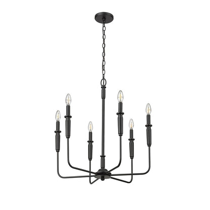 Millennium Lighting Savanne 6Lt 26" Chandelier, Black