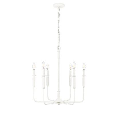 Millennium Lighting Savanne 6 Light 26" Chandelier, Textured White - 29306-TWH