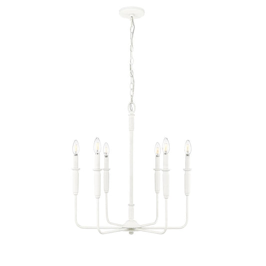 Millennium Lighting Savanne 6 Light 26" Chandelier, Textured White - 29306-TWH