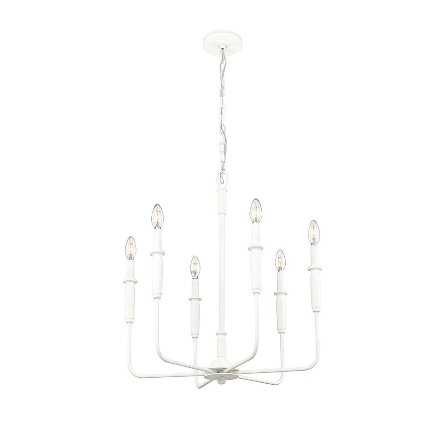 Millennium Lighting Savanne 6 Light 26" Chandelier, Textured White