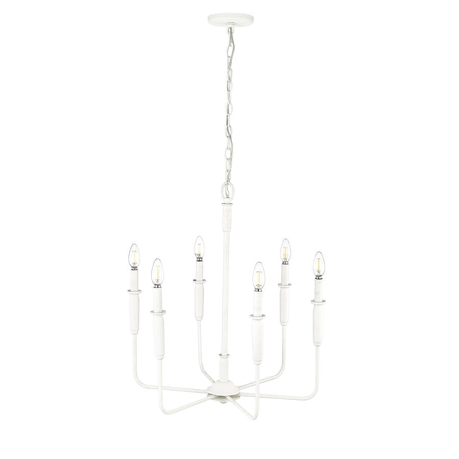Millennium Lighting Savanne 6 Light 26" Chandelier, Textured White
