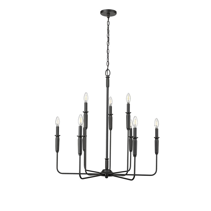 Millennium Lighting Savanne 9Lt Chandelier, Black - 29309-MB
