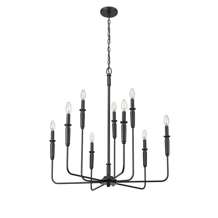Millennium Lighting Savanne 9Lt Chandelier, Black
