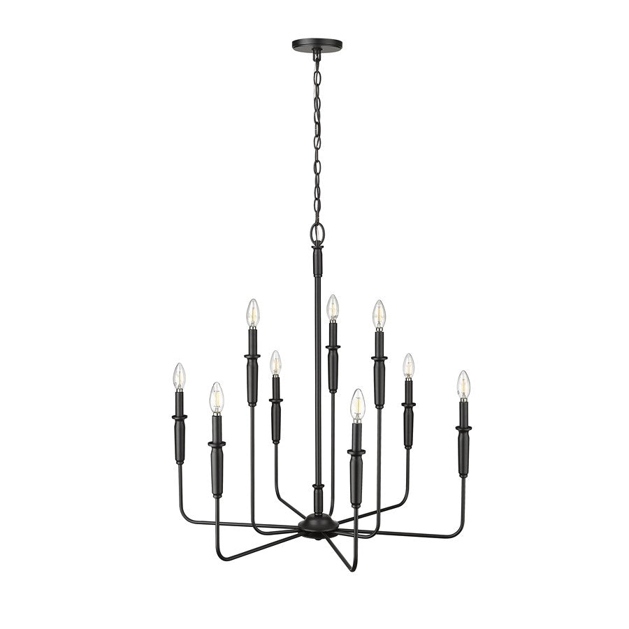 Millennium Lighting Savanne 9Lt Chandelier, Black
