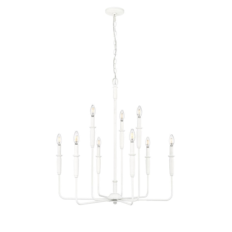 Millennium Lighting Savanne 9Lt Chandelier, Textured White