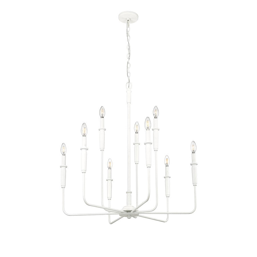Millennium Lighting Savanne 9Lt Chandelier, Textured White
