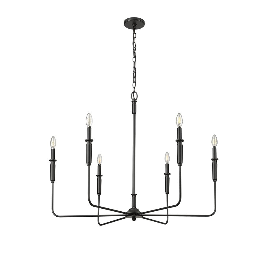 Millennium Lighting Savanne 6Lt 31" Chandelier, Black