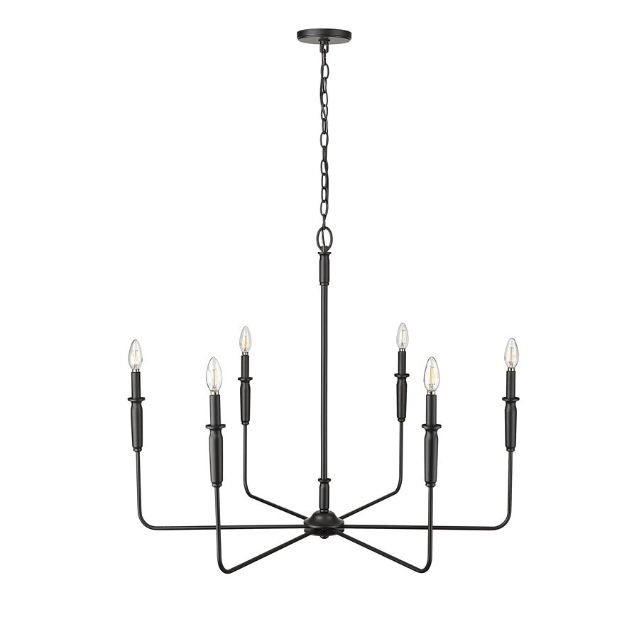 Millennium Lighting Savanne 6Lt 31" Chandelier, Black