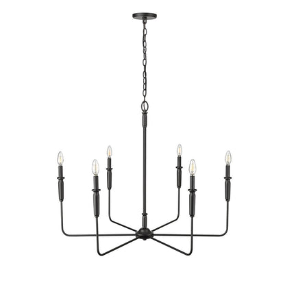 Millennium Lighting Savanne 6Lt 31" Chandelier, Black