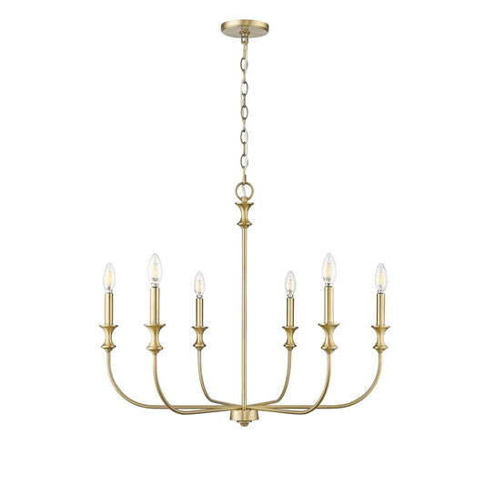 Millennium Lighting Savanne 6Lt Chandelier, Vintage Brass - 29506-VB