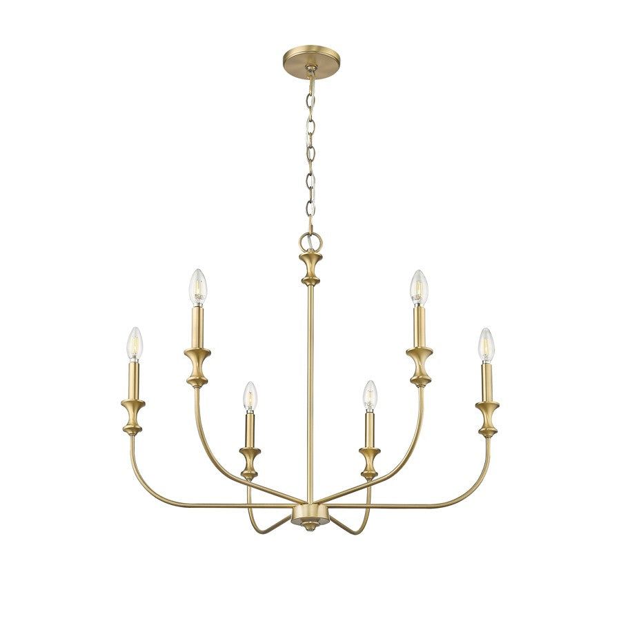 Millennium Lighting Savanne 6Lt Chandelier, Vintage Brass