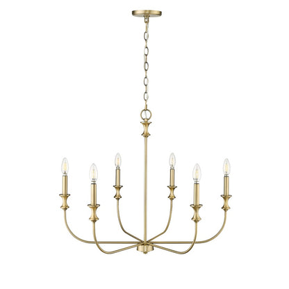 Millennium Lighting Savanne 6Lt Chandelier, Vintage Brass