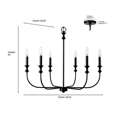 Millennium Lighting Savanne 6Lt Chandelier, Vintage Brass