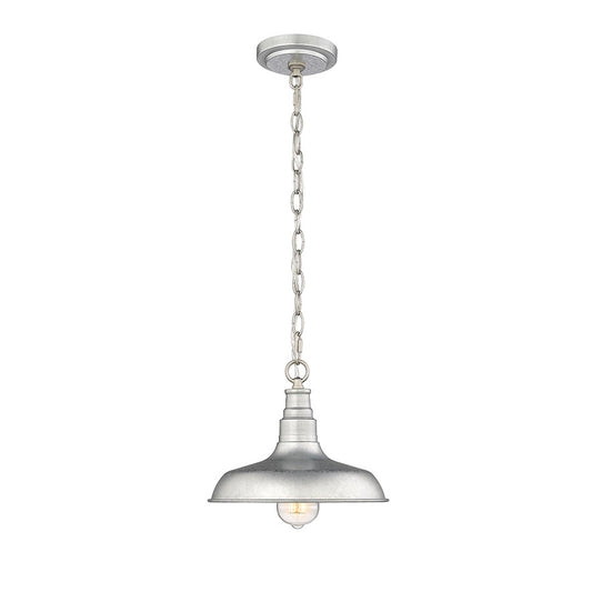 Millennium Lighting Milltown 1 Light Outdoor Pendant, Galvanized - 2952-GA