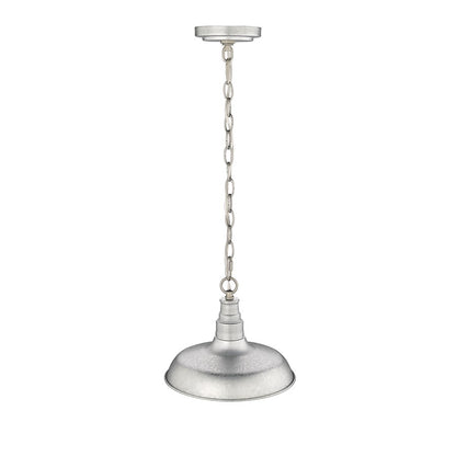 Millennium Lighting Milltown 1 Light Outdoor Pendant, Galvanized