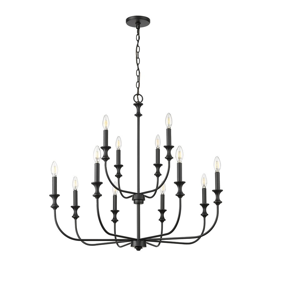 Millennium Lighting Savanne 12Lt Chandelier, Black
