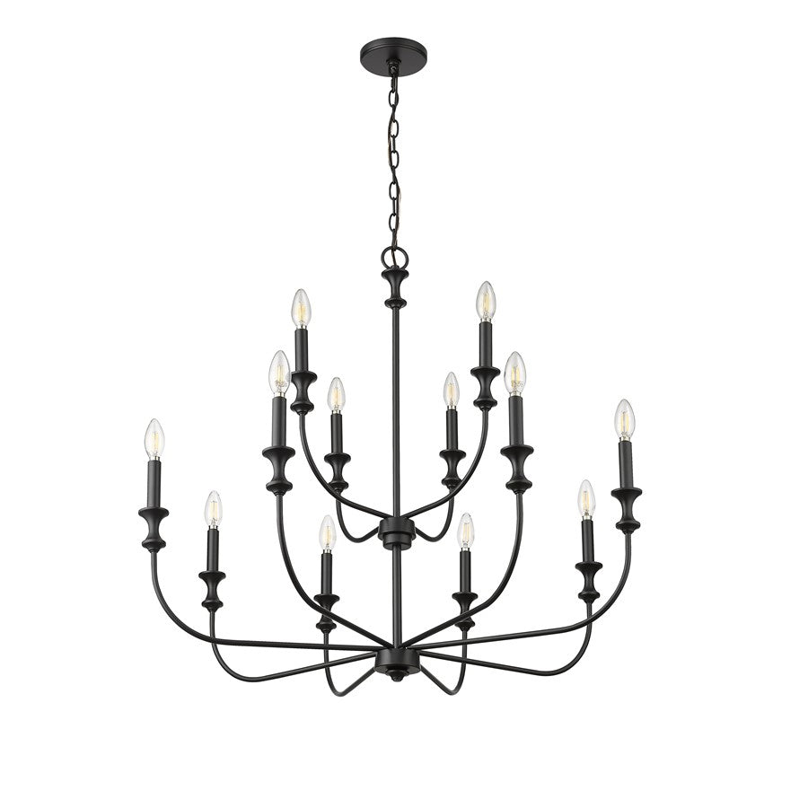 Millennium Lighting Savanne 12Lt Chandelier, Black