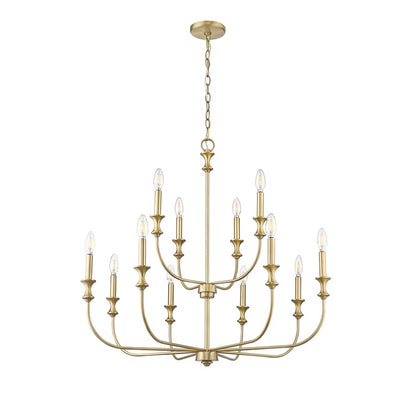 Millennium Lighting Savanne 12Lt Chandelier, Vintage Brass