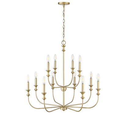 Millennium Lighting Savanne 12Lt Chandelier, Vintage Brass