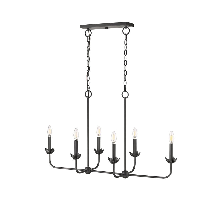 Millennium Lighting Freesia 6 Light 23" Chandelier, Matte Black