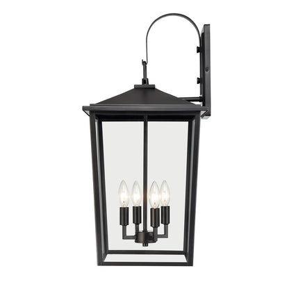 Millennium Lighting Fetterton 4Lt Outdoor Wall Sconce, Black/Clear