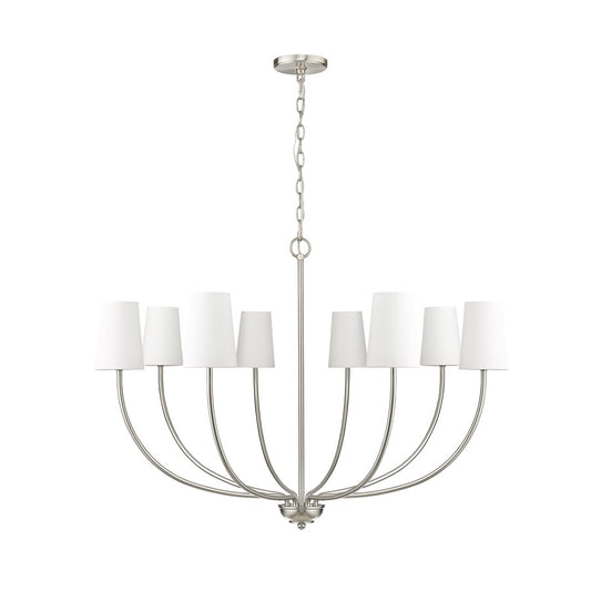 Millennium Lighting Kandor 8Lt Chandelier, Nickel/White Fabric - 29908-BN