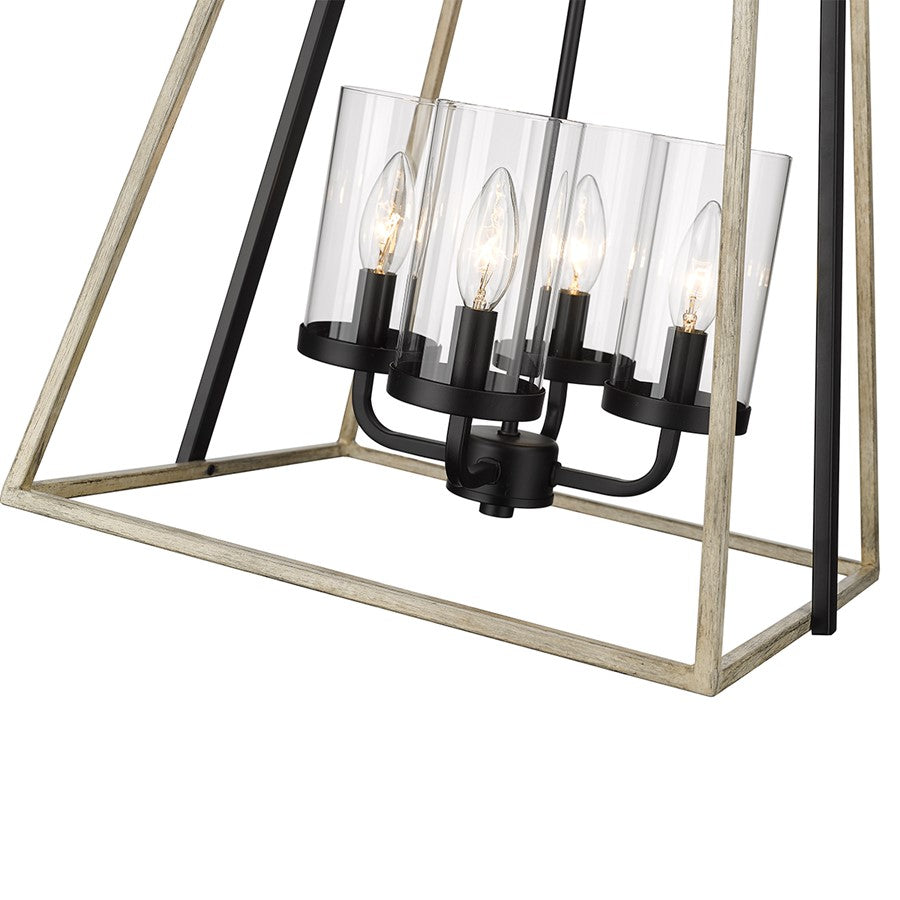 Millennium Lighting Bonnie 4Lt Pendant, Black/Grey Wood