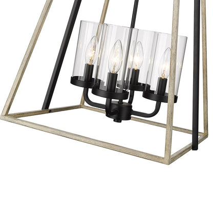 Millennium Lighting Bonnie 4Lt Pendant, Black/Grey Wood