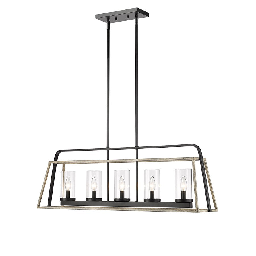 Millennium Lighting Bonnie 5Lt Chandelier, Black/Grey Wood