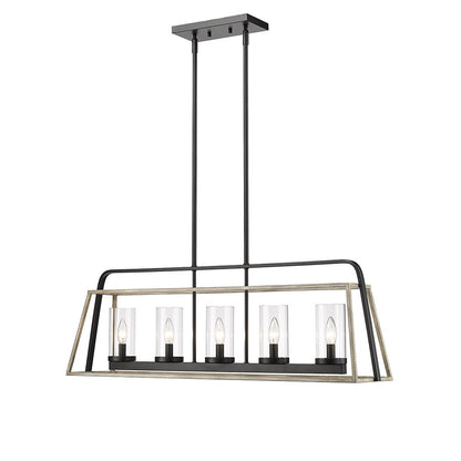 Millennium Lighting Bonnie 5Lt Chandelier, Black/Grey Wood