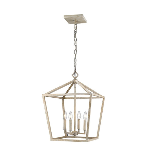 4 Light 24" Pendant, Vintage White