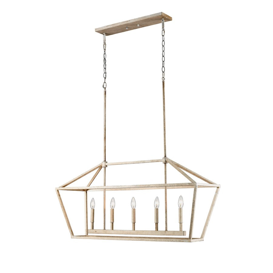 5 Light 56" Pendant,Vintage White