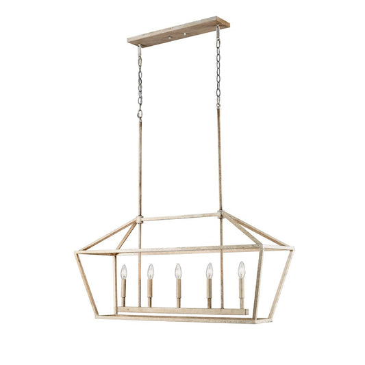 5 Light 56" Pendant,Vintage White