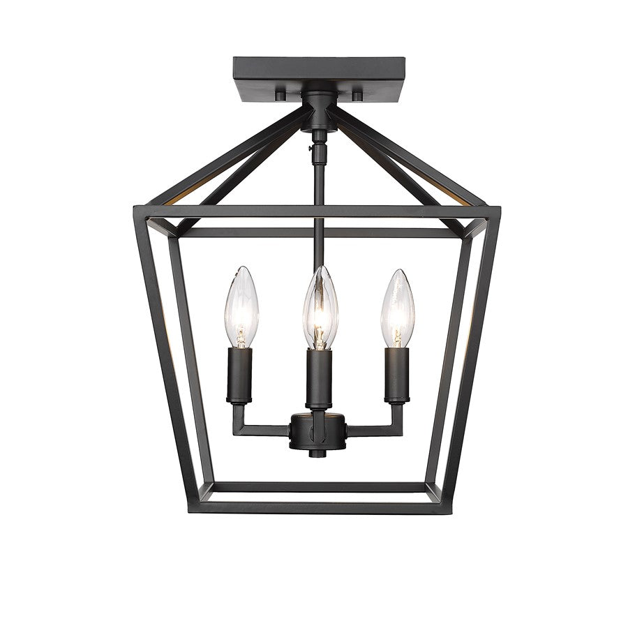 Millennium Lighting Corona 4Lt Semi-Flush Mount, Black - 3334-MB