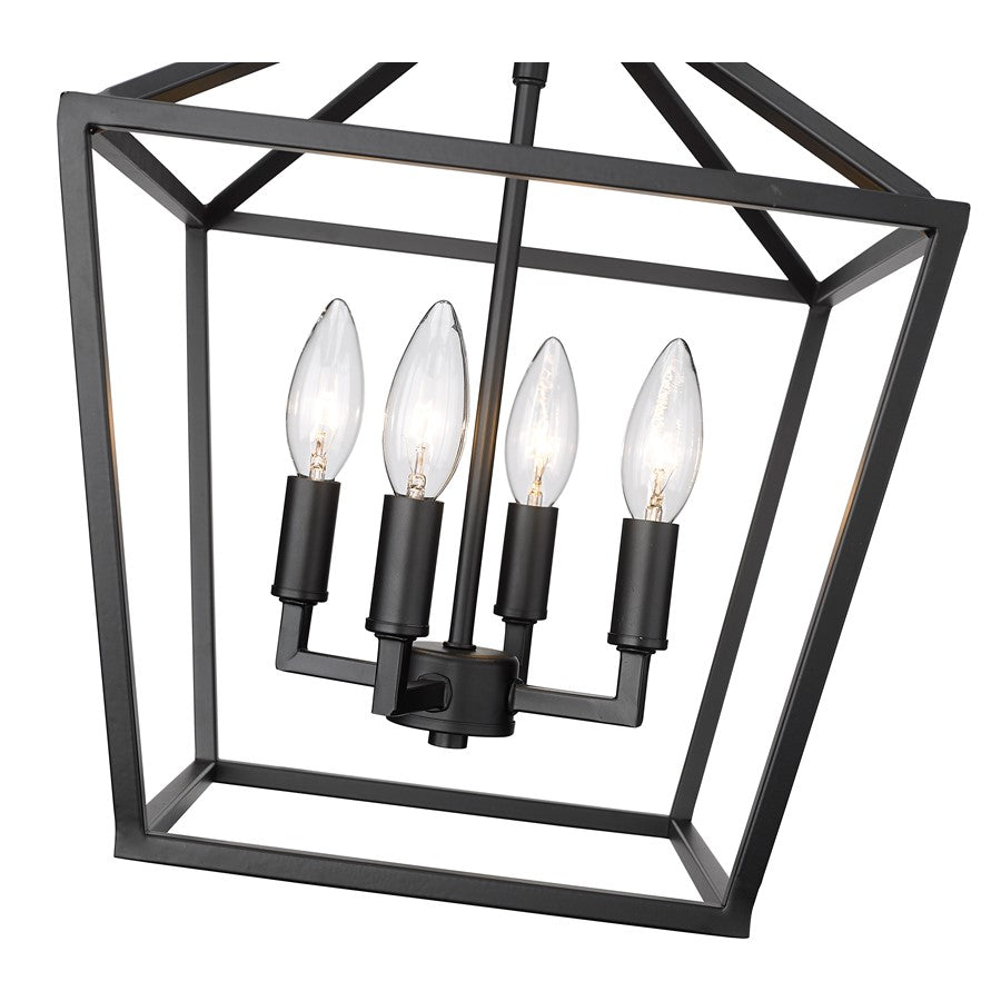 Millennium Lighting Corona 4Lt Semi-Flush Mount, Black