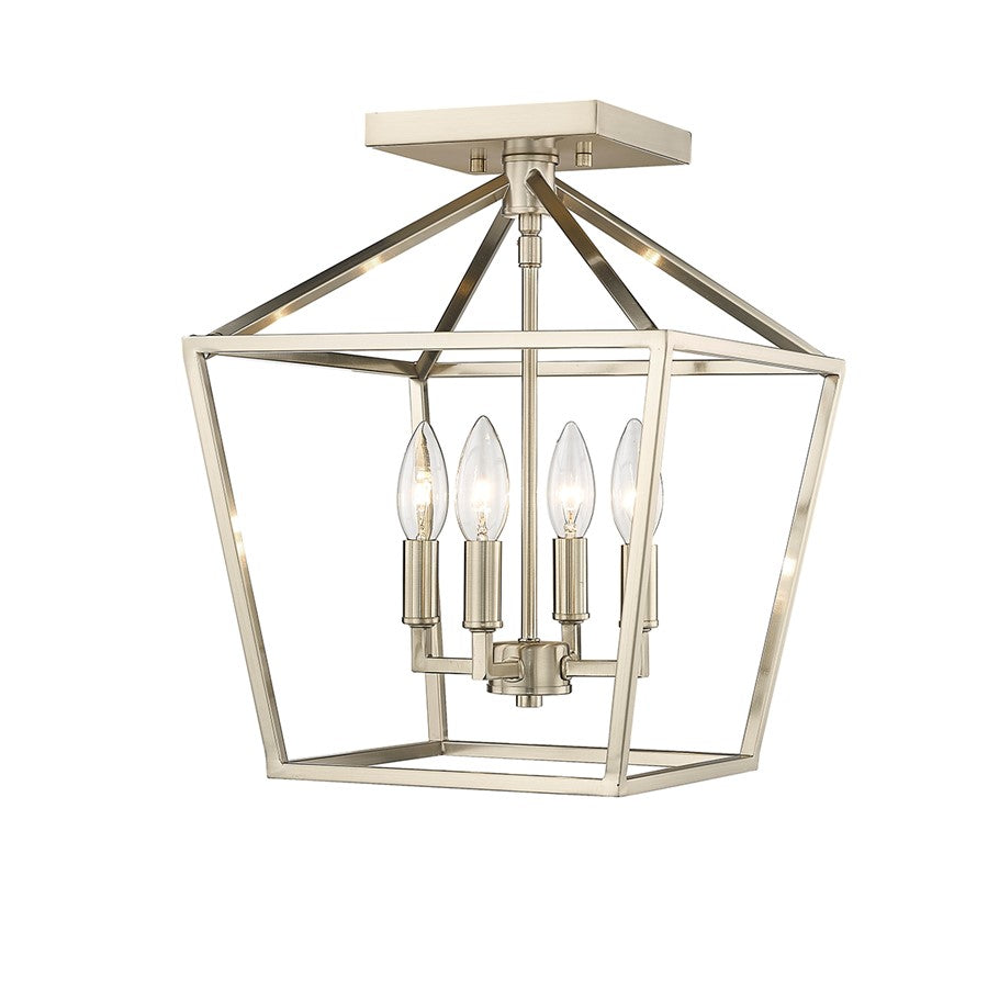 Millennium Lighting Corona 4Lt Semi-Flush Mount, Modern Gold