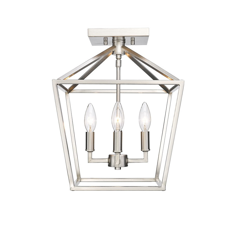 Millennium Lighting Corona 4Lt Semi-Flush Mount, Satin Nickel - 3334-SN