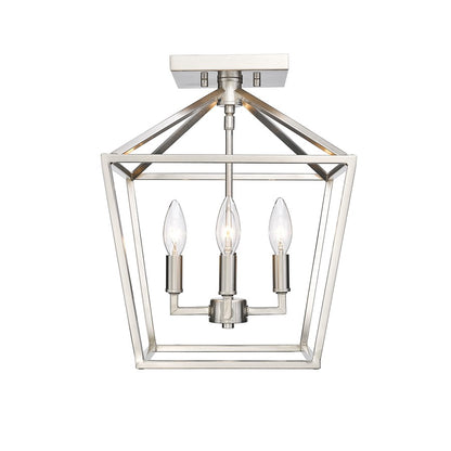 Millennium Lighting Corona 4Lt Semi-Flush Mount, Satin Nickel - 3334-SN