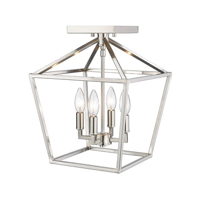 Millennium Lighting Corona 4Lt Semi-Flush Mount, Satin Nickel