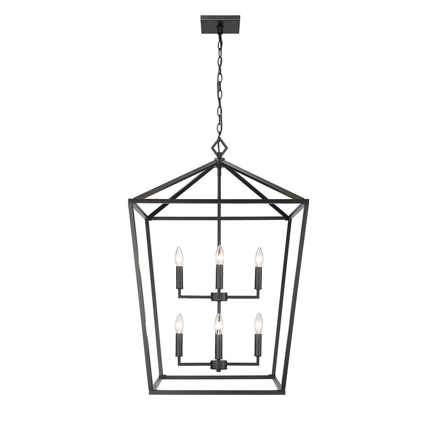 Millennium Lighting Corona 8Lt Pendant, Black - 3335-MB