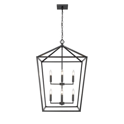 Millennium Lighting Corona 8Lt Pendant, Black - 3335-MB