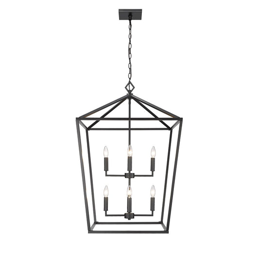 Millennium Lighting Corona 8Lt Pendant, Black - 3335-MB