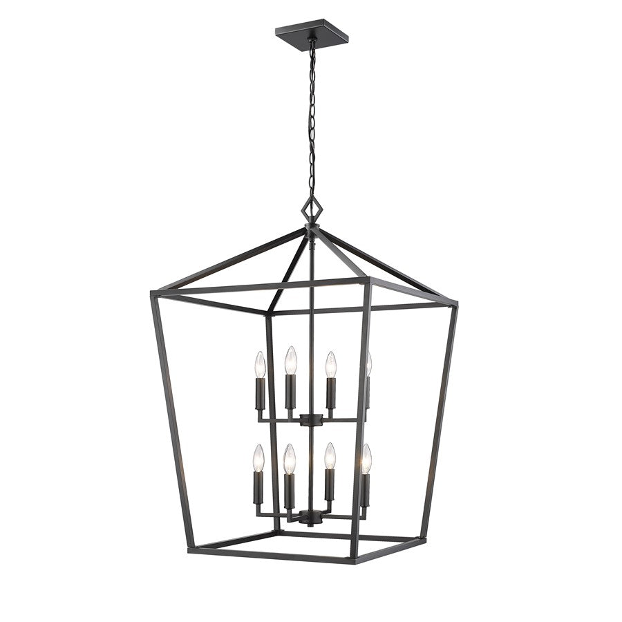 Millennium Lighting Corona 8Lt Pendant, Black