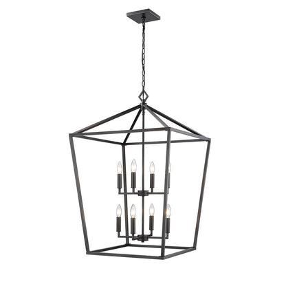 Millennium Lighting Corona 8Lt Pendant, Black