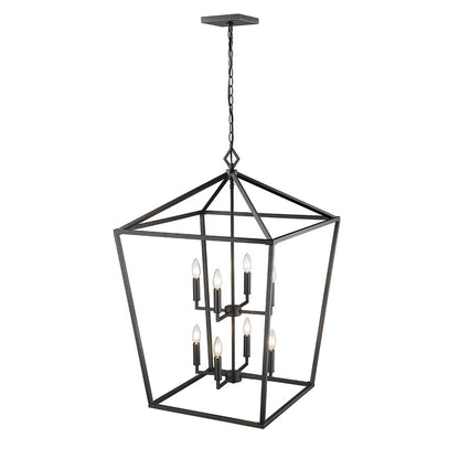 Millennium Lighting Corona 8Lt Pendant, Black