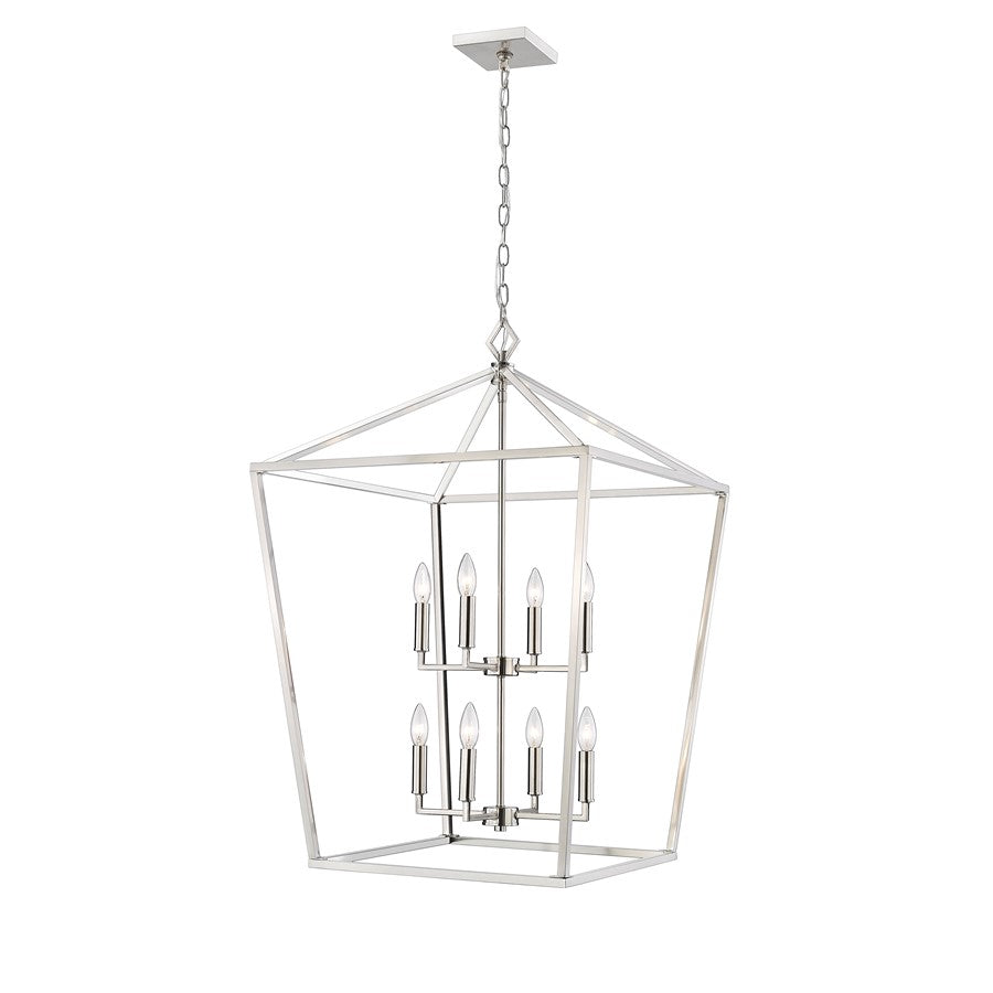 Millennium Lighting Corona 8Lt Pendant, Satin Nickel